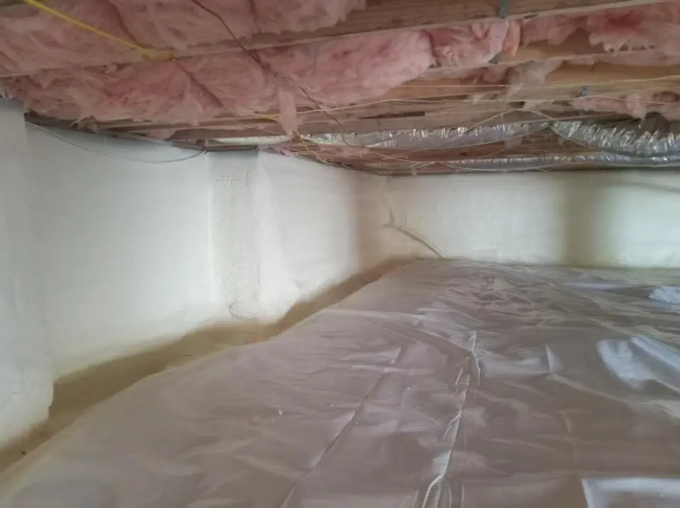Crawl space encapsulation with closed-cell spray foam for Attic Insulation in Millbrook